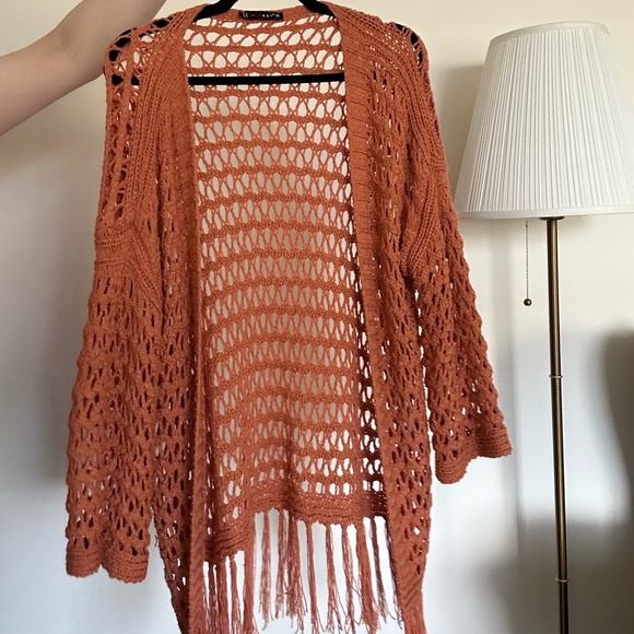 3/50$ Knitted cape cardigan in boho style / size M - Picture 1 of 10